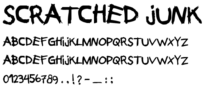 Scratched Junk font